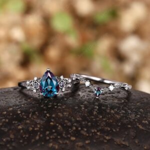 Midnight Visions Pear Alexandrite Ring