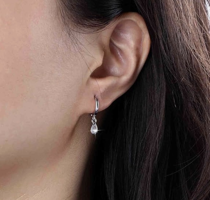 Dainty silver earring